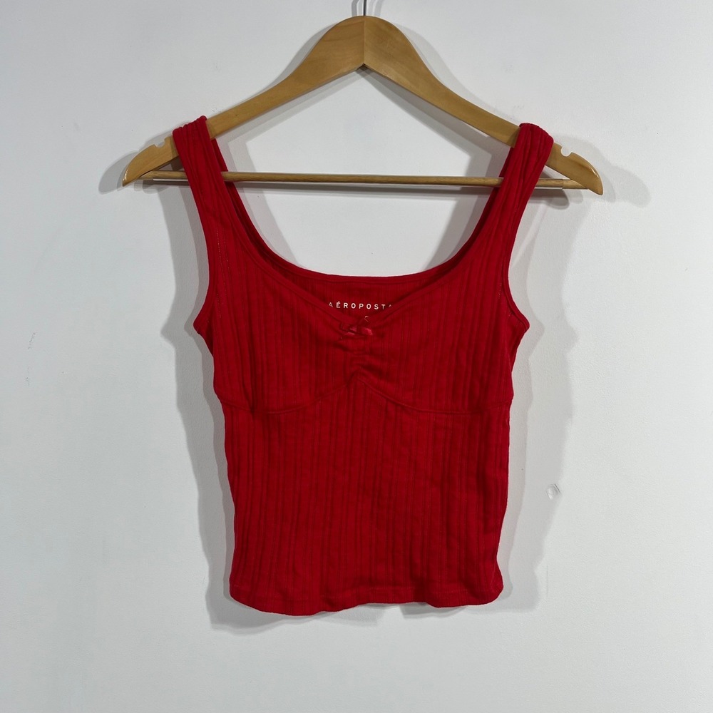 Aeropostale Whimsigoth Y2K Babydoll Fairy Grunge Ribbed Tank Top Bow Size Small